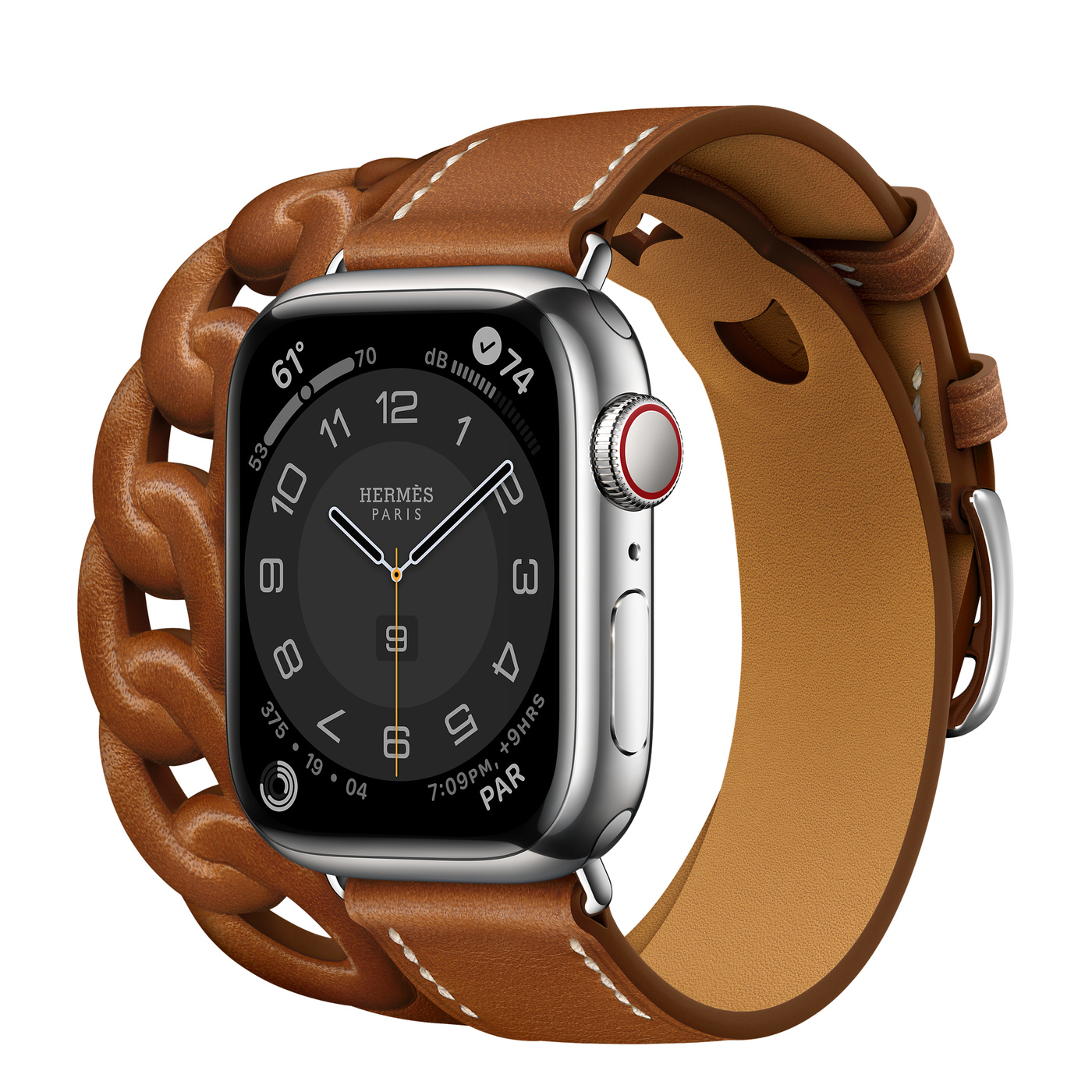 Apple Watch Series 7 Hermès, 41Mm Silver Stainless Steel Case With  Gourmette Double Tour